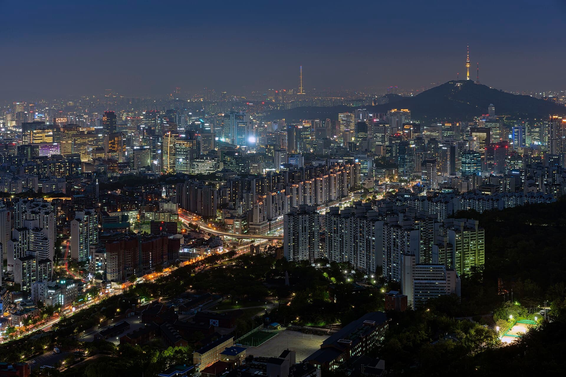 서대문 안산 봉수대 야경