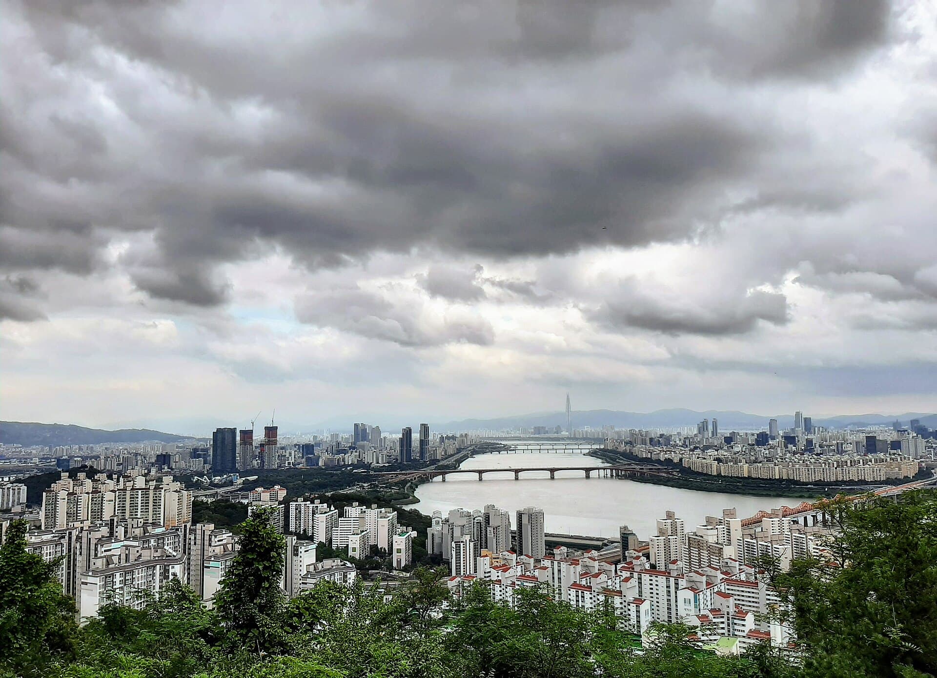 응봉산 응봉산에서 본 도심